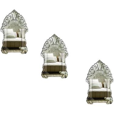 Imagem de Kit 3 Espelhos Decorativos Venezianos  Pegui 32X19 3885 - Creatus