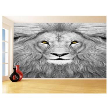 Imagem de Papel De Parede 3D Animais Leão Rosto Olhando 3,5M Anm481 - Você Decor