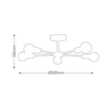 Imagem de Plafon Cyber5 4 Lâmpadas Preto - Taschibra, Bivolt, Unico, Preto