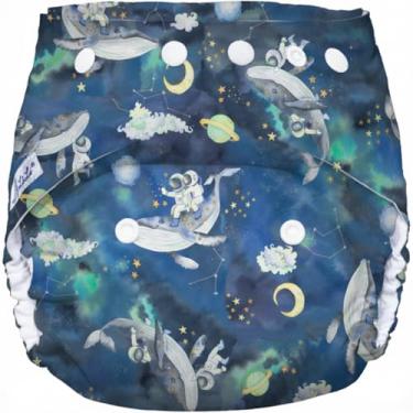Imagem de LêLi ecofraldas Fralda Reutilizável para Praia e Piscina, Tamanho Único 5-18kg, Lavável, Unissex (Baleias Universo)