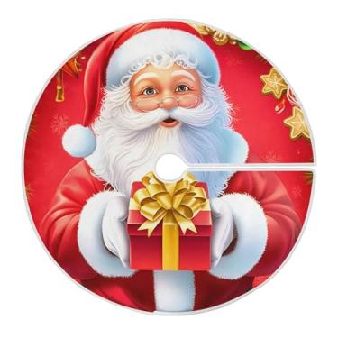 Imagem de SEHANY Saia para árvore de Natal, 91 cm, Papai Noel, vermelha, decoração de árvore de Natal, tapetes para decoração de festa de Natal em casa