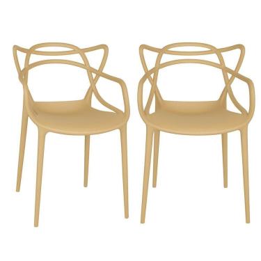 Imagem de Kit 2 Cadeiras Escritório Confortável Resistente Cor:nude