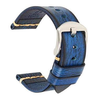 Imagem de REZERO Pulseiras de relógio de couro legítimo, pulseiras de relógio de substituição para homens, mulheres de 18 mm, 19 mm, 20 mm, 21 mm, 22 mm, 23 mm, 24 mm, 26 mm, 23mm, Couro, Sem Pedra Preciosa