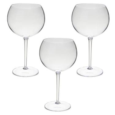 Imagem de Taça De Gin 600ml Kit 3pçs Acrílico Alto Padrão Premium - NEOPLAS, TRA