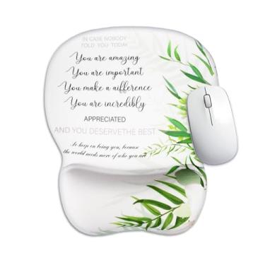 Imagem de Aganmi Mouse pad ergonômico para presentes inspiradores com descanso de pulso, base de borracha antiderrapante pequena para alívio da dor, computador, laptop, casa, escritório, decoração, acessórios