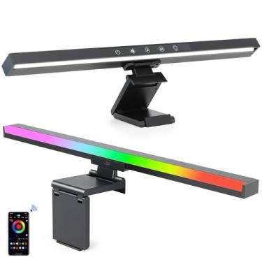 Imagem de Barra de Luz para Monitor com Bluetooth, 10W Light Bar, Lightbar, Luz para Monitor, 3 Modos de Iluminação Reguláveis e RGB, para Mesa, Escritório, Casa, Preto