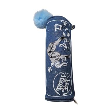 Imagem de Estojo Escolar Musical Feel The Beat Fone Pompom Azul Jeans