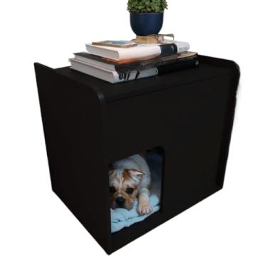 Imagem de Mesa de Cabeceira Cama Pet, Para Cães, 45x45x40 cm, Design Moderno e Confortável, Colchãozinho, criado mudo,mesinha de cabeceira(Preto)