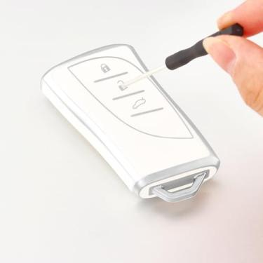 Imagem de Capa para chave de carro compatível com Lexus ES350 ES300h UX200 LS500 LS500H LC500 LC500h protetor de chave inteligente (acessório de reposição, não OEM)