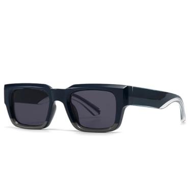 Imagem de Óculos de sol gradientes para mulheres e homens, estilo punk, pernas largas, UV400 retrô (verde escuro e cinza)