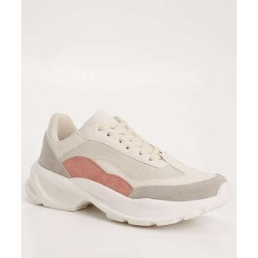 Imagem de Tênis Feminino Chunky Sneaker Recorte Marisa-81742, Off white, 35