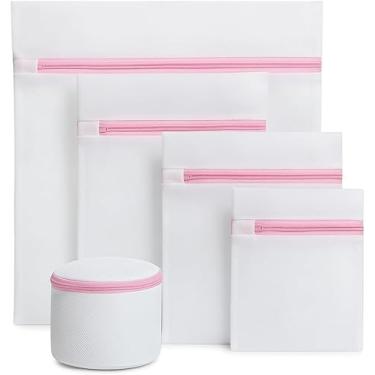 Imagem de Kit com 5 Sacos De Lavar Roupas Protetor De Roupa Íntima Lingerie Tamanho Grande