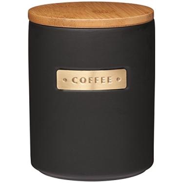 Imagem de MasterClass Pote de Café de Pedra, Armazenamento de Grãos de Café, Pote de Armazenamento com Efeito de Latão e Tampa de Bambu Hermética a Vácuo