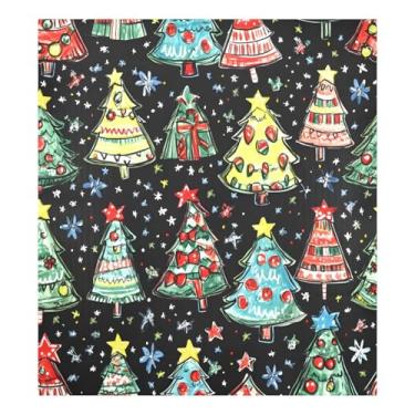 Imagem de STAYTOP Capa magnética para máquina de lavar louça, árvore de Natal e estrelas, 58 x 66 cm, capa decorativa para geladeira para porta da frente, adesivo magnético para máquina de lavar, painel de