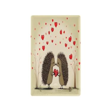 Imagem de Wassud Happy Hedgehogs (2) placa de cobertura de interruptor de luz, 1 capa de tomada em branco placa de parede decorativa decoração de casa sala de estar quarto