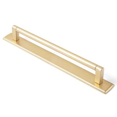 Imagem de Goo-Ki Puxadores de armário c-c de 19 cm bronze champanhe com placa traseira/base - 2 puxadores de armário de barra com espaçador ferragens de cozinha de liga de zinco