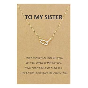 Imagem de Sucanra Colar de amizade, corrente com pingente de estrela do mar, onda e laço de praia, para BFF Sister, 18 inches, Latão, Sem Pedra Preciosa