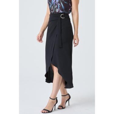 Imagem de Saia Midi PKS Pareo Preta-M-Feminino