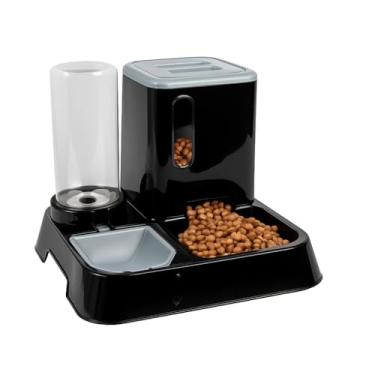 Imagem de Comedouro automático e bebedouro três em um premium, prático e durável para cães e gatos. (Preto)