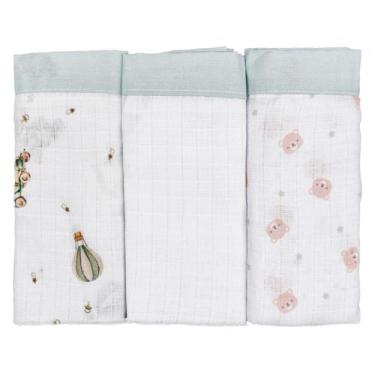 Imagem de Fralda de Pano para Bebê 03 Unidades Baby Joy Fábula, urso carro