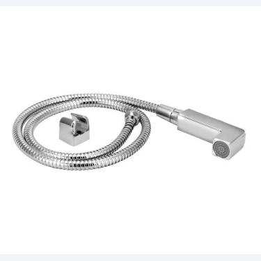 Imagem de Kit Ducha Higiênica Gatilho Quadrado + Flexível 1,80 Cromado - Modelar