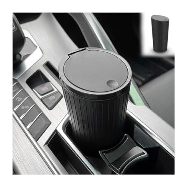 Imagem de AUCELI Porta-copos de carro caixote do lixo com tampa, mini lixeira para bolso de porta de automóvel, à prova de vazamento e à prova d'água, organizador de armazenamento pequeno portátil multiuso