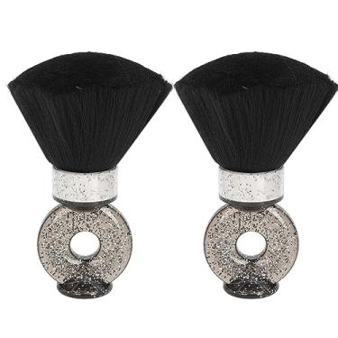 Imagem de CUOFYUNL 2 peças escova espanadora de pescoço de barbeiro cerdas macias cabo ergonômico portátil mini escova de cabelo de barbeiro para corte de cabelo