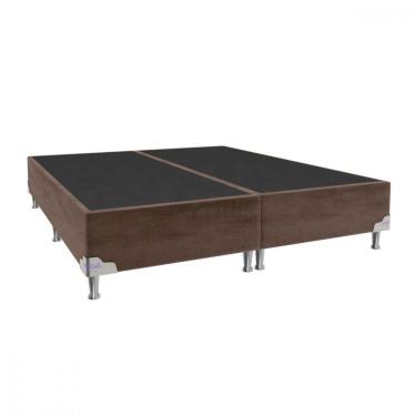 Imagem de Base Para Cama Box Queen 158x198x28 Sued Marrom Portobel Marrom