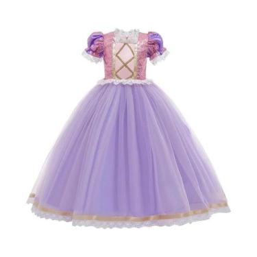 Imagem de Vestido De Princesa Com Mangas De Bolha Em Lantejoulas Para Meninas, F
