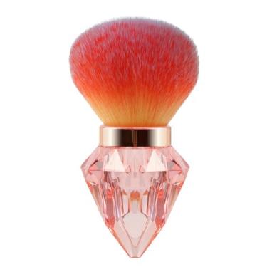 Imagem de Pincéis de maquiagem luxuosos diamantes feitos à mão pincel de blush em pó (rosa)