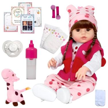 Imagem de Bonecas Reborn Realistas - Variação de Bichinhos Pode dar Banho + Itens - Detalhes Realistas e Membros Articulados 100% Silicone (Girafinha)