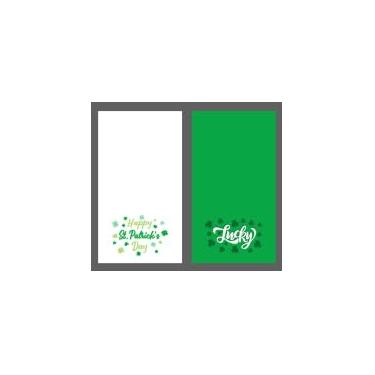 Imagem de 40 guardanapos de papel de dia de São Patrício toalha de mão de papel trevo branco verde toalha de mão descartável trevo da sorte guardanapo de convidado para decoração de mesa suprimentos de festa 10