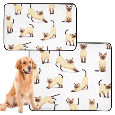 Imagem de Almofadas de xixi laváveis para animais de estimação engraçados, tapetes de animais de estimação, reutilizáveis, para cães, à prova d'água, tapete de cercadinho para cães, médio + grande, conjunto de