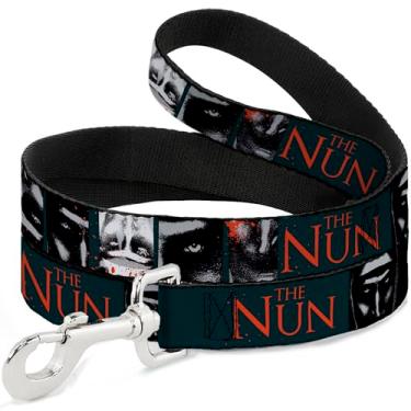 Imagem de Warner Bros. Coleira para animais de estimação, coleira de cachorro, freira demoníaca e logotipo azul vermelho branco, 1 metro de comprimento, 2,5 cm de largura