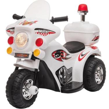 Imagem de Mini Moto Eletrica Infantil Zippy Toys com Bau 6V Branco