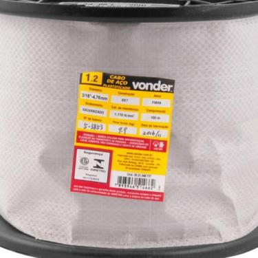 Imagem de Cabo de Aço Plastificado AF 4,76mm 3/16" 6X7 c/ 100m Vonder