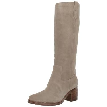 Imagem de Nine West Bota de cano alto feminina Hecee, Camurça bege, 42