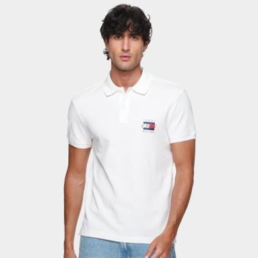 Imagem de Camisa Polo Tommy Hilfiger Masculina, Branco, G