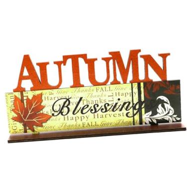 Imagem de Nishiyuenyi Quadro de Letras Decorativo para Decoração de Outono, Placa Rústica para Mesa, Enfeite de ação de Graças E Colheita para Estante, Armário E Festas, Style E, Tamanho real