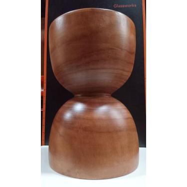 Imagem de BANQUETA MADEIRA 45x31x31cm NATURAL BANCO DECORATIVO JARDIM GARDEN - H