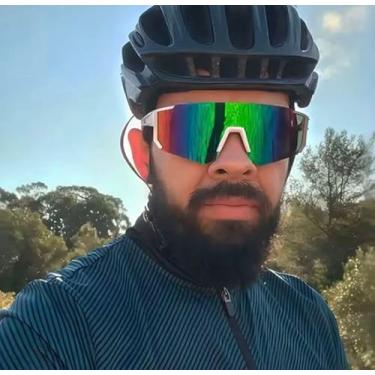Imagem de Óculos de Ciclismo à Prova de Vento Areia Óculos de Sol Unissex ao Ar Livre Montanhismo Estrada Mountain Bike Bicicleta UV400 (Lilás com Hastes Brancas)
