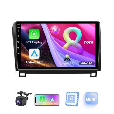 Imagem de Rádio de atualização estéreo automotivo de 8 núcleos (4 GB + 32 GB) para Toyota Tundra 2007-2013, Toyota Sequoia 2008-2018, Android 13 Navegação GPS com Carplay sem fio, suporte automático Android, AM