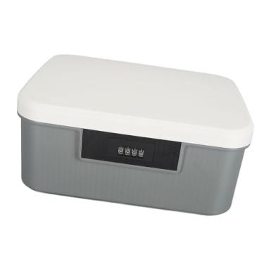 Imagem de Generic Tronco de Armazenamento de Camada Dupla Com Fechadura para Arquivos Organizador de Documentos Caixa de Bloqueio de Senha para Escritório Doméstico Com Capacidade de 9L e Design Particionado