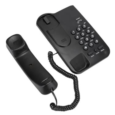 Imagem de Irfora Telefone de Escritório Portátil de Tamanho Pequeno, Adota Material ABS de, Economia de Energia, Cor Preta e Branca Opcional, Montável Em Parede, Longa Vida útil (Preta)