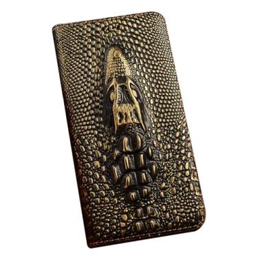 Imagem de FWYANZH Capa de couro genuíno para Google Pixel 10 Pro XL/10 PRO/10, carteira retrô personalizada com função de suporte, cobertura total, capa de couro bovino, dourado, 10Pro XL