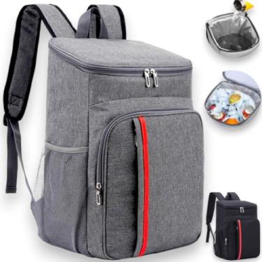 Imagem de Bolsa Termica Praia Mochila Térmica Cooler Capacidade 23L Impermeável Portátil Piquenique Quente Frio(Cinza 2010)