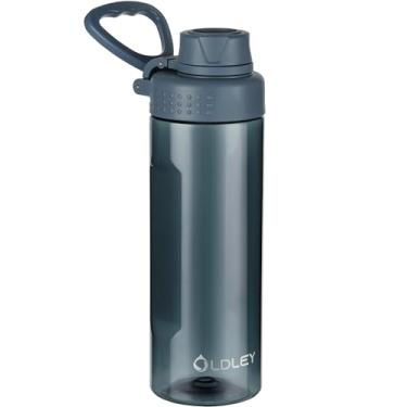 Imagem de OLDLEY Garrafas de água Tritan de 590 ml sem BPA com alça de transporte e tampa de bico, garrafa de água infantil à prova de vazamento para casa, viagem, escola, ao ar livre, tinta azul