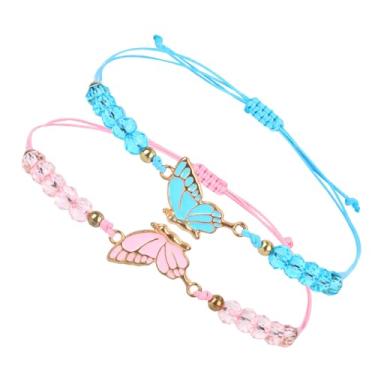 Imagem de 2 pulseiras combinando, pulseiras de borboleta da amizade, cordão ajustável, para casais, joias para mulheres, homens, casais, amigos, presentes
