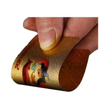 Imagem de Baralho De Cartas Com Folha De Ouro 24K Para Poker, Brincadeiras Práti