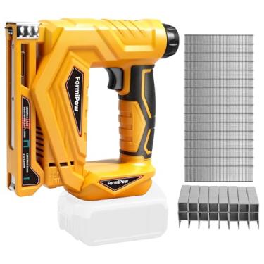 Imagem de FormiPow Pregador Brad de calibre 18 2 em 1/grampeador de coroa estreita para bateria Dewalt 20V, pistola de pregos sem escova sem fio com 1000 pregos e grampos, para trabalhos de acabamento, pequenos